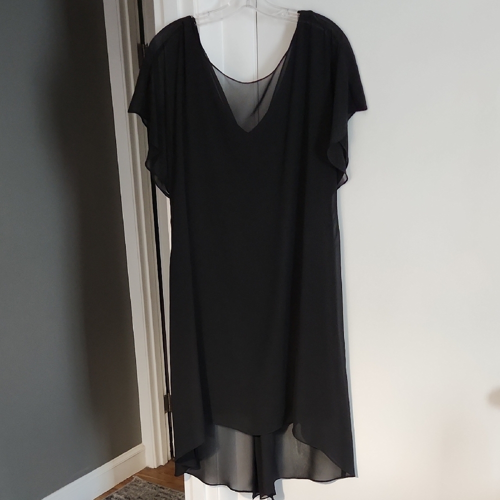 Elegant Black Chiffon Dress
